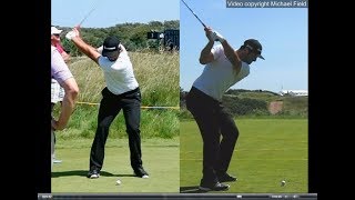 Jon Rahm golf swing  Long Iron faceon amp downtheline July 2017 [upl. by Azarria458]