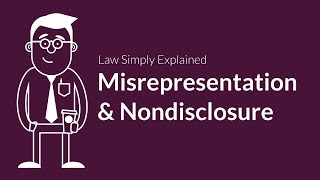 Misrepresentation and Nondisclosure  Contracts  Defenses amp Excuses [upl. by Negrom]