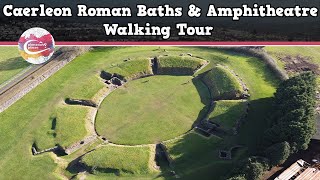 CAERLEON ROMAN BATHS amp AMPHITHEATRE WALES  Walking Tour  Pinned on Places [upl. by Hettie]