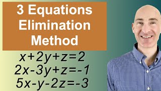 Solving Systems of 3 Equations Elimination [upl. by Nerrej]